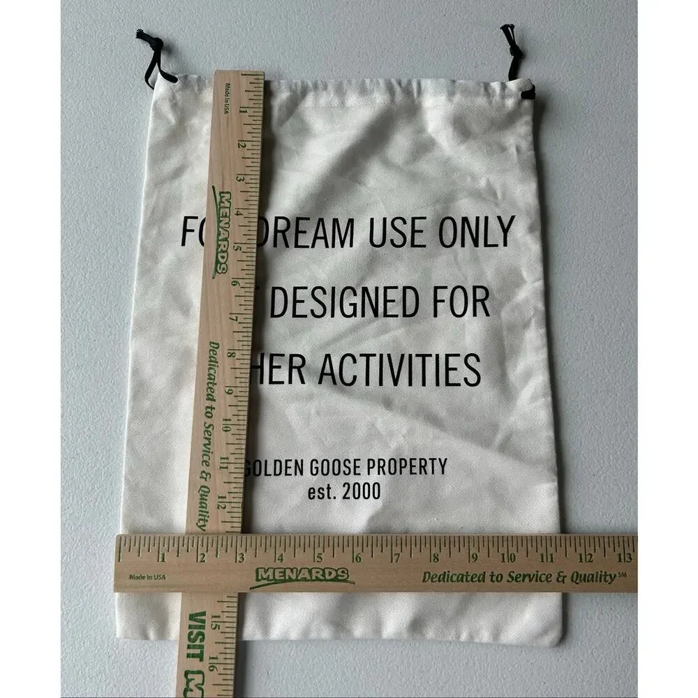 New! Golden Goose Dust Bag Cream Made in Italy Shoe Drawstring Storage Bag